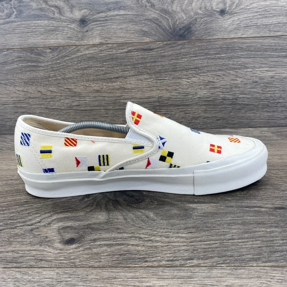 VANS OG Style 48 LX Maritime Flags Slip On Shoes‎ Men's Size 9 White 721454